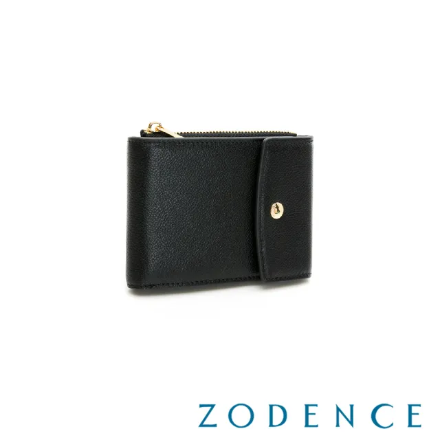 【ZODENCE 佐登司】MINA進口牛皮簡式短夾(經典黑)