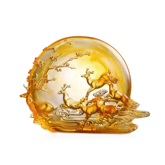 【琉璃工房 LIULI】勝利之歌 六隻鹿 開店禮物/入厝禮(琉璃/禮物/玻璃/水晶/藝術品/擺飾/)