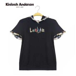 【Kinloch Anderson】荷葉連帽印花上衣 金安德森女裝(KA0753026 黑)