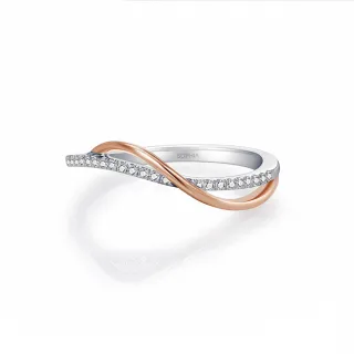 【蘇菲亞珠寶】14K雙色 雙色交織 鑽石戒指