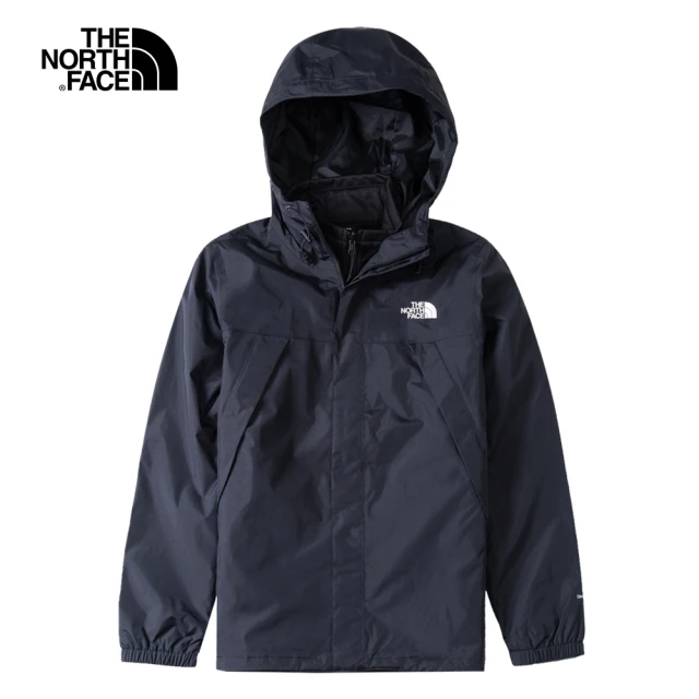 【The North Face 官方旗艦】北面男款黑色防水透氣寬鬆連帽三合一外套｜7W7TNY7(內搭抓絨款)