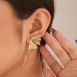 【00:00】歐美時尚液態金屬不對稱蝴蝶翅膀造型耳環(不對稱耳環 蝴蝶耳環 翅膀耳環)
