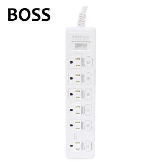 【BOSS】按壓式7開6插3P高溫斷電延長線 1.8米