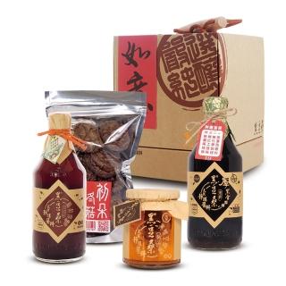 【暢銷禮盒-黑豆桑】美味感恩禮盒 x6組(厚黑金 550ml+鳳梨 550ml+豆瓣 300g+冬菇 60g)