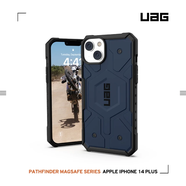 【UAG】iPhone 14 Plus MagSafe 耐衝擊保護殼-藍(UAG)