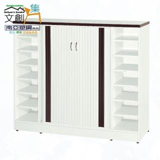 【文創集】南亞塑鋼 賴恩多彩4.1尺雙側開捲門半開放中鞋櫃(三色可選)