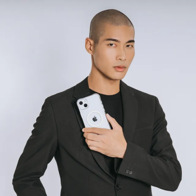 【MAGEASY】iPhone 14 Plus 6.7吋 ATOMS M 磁吸超軍規防摔透明手機殼(磁圈款 吸震升級)