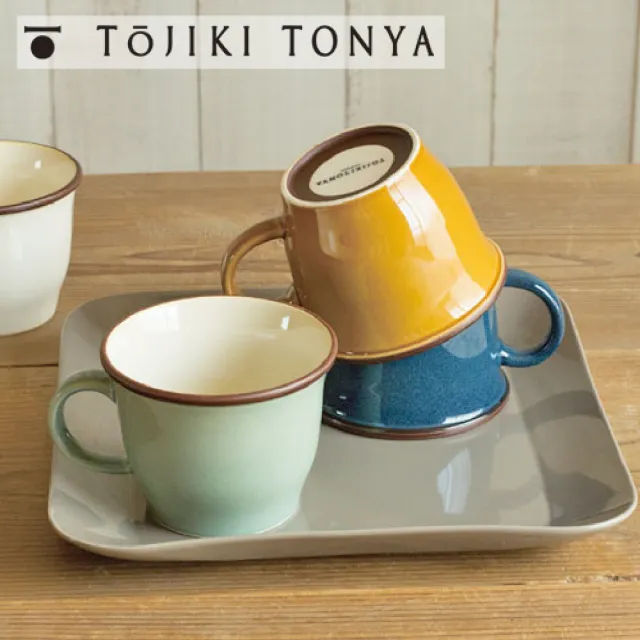 【Tojiki Tonya】永新陶苑 日本製美濃燒陶瓷馬克杯 350ml(可微波、4色任選)