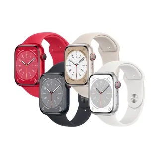 【Apple 蘋果】S 級福利品 Apple Watch S8 LTE 45mm 鋁金屬錶殼搭配運動錶帶(原廠保固中)