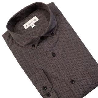 【MURANO】男格條紋長袖襯衫-咖啡 M-2XL(臺灣製、現貨、長袖、格紋、條紋、深色)