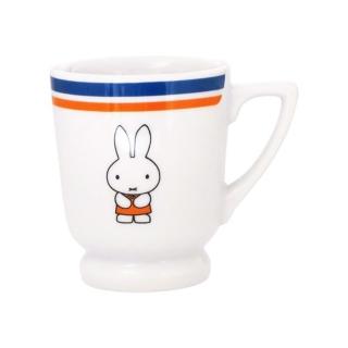 【小禮堂】Miffy 米飛兔 陶瓷咖啡杯 250ml 藍橘 - 吃茶系列(平輸品) 米菲兔