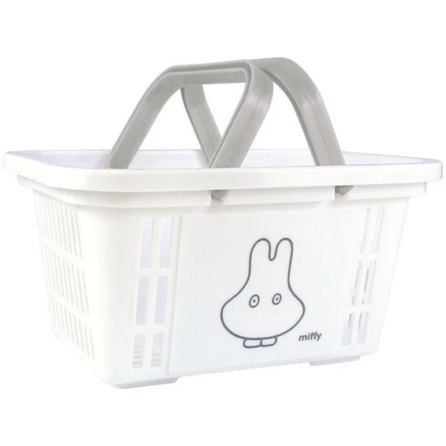 【小禮堂】米菲兔 迷你塑膠置物瀝水提籃 - 白布偶裝款(平輸品)