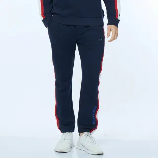 【NAUTICA】男裝 品牌LOGO刷毛運動長褲(藍)