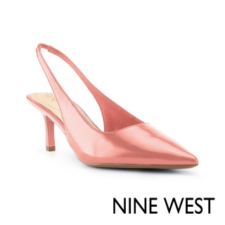 【NINE WEST】KATELY 漆皮尖頭細跟穆勒鞋-櫻花粉