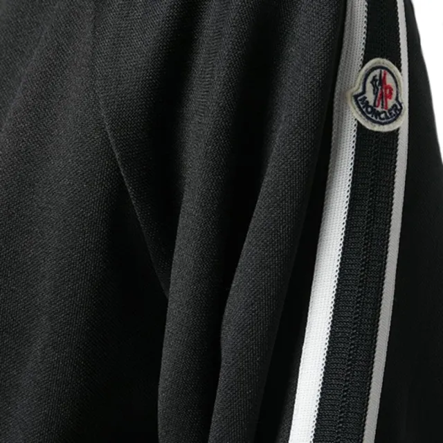 【MONCLER】女款 左臂品牌LOGO 拉鍊運動外套-黑色(1號USA-S)