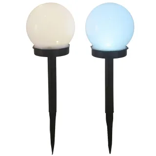 【月陽】超值2入球形太陽能自動光控LED庭園燈草坪燈插地燈(RB32102)