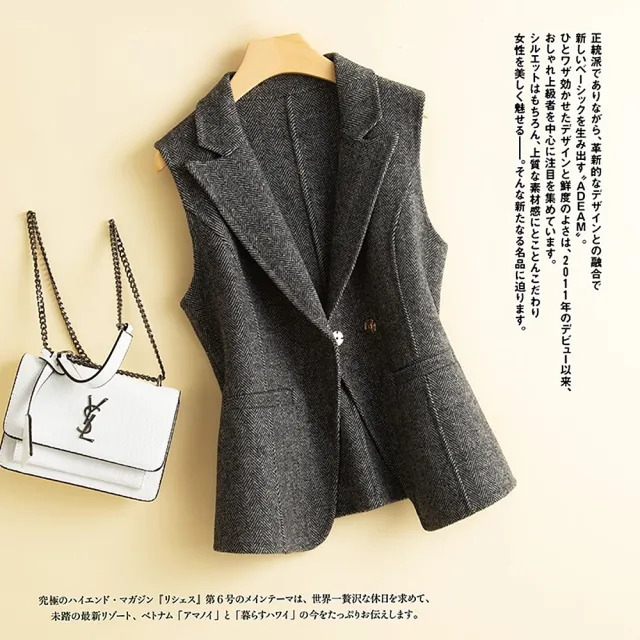 【巴黎精品】現貨+預購 真 100%羊毛外套 毛呢背心(保暖短版西裝領修身馬甲女外套5色p1ag69)