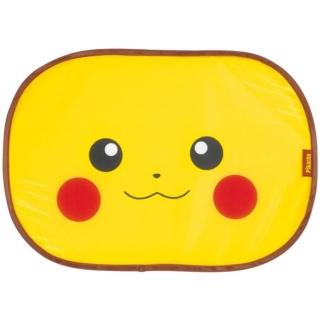 【小禮堂】寶可夢 皮卡丘 車用側窗可收納式遮陽板 - 黃大臉款(平輸品)