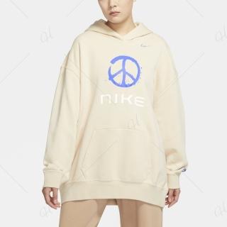 【NIKE 耐吉】上衣 女款 長袖上衣 帽T 運動 SPORTSWEAR 奶茶 FB1823-104