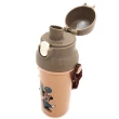 【小禮堂】Disney 迪士尼 米妮 兒童彈蓋直飲水壺  480ml Ag+ - 棕粉氣球款(平輸品)