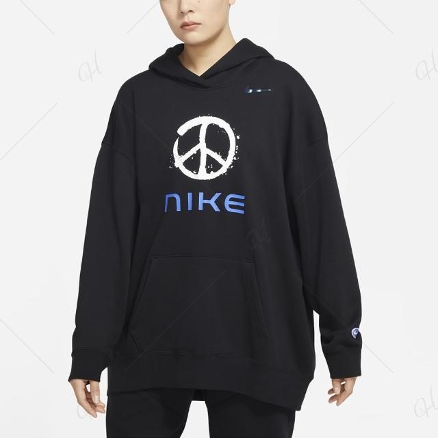 【NIKE 耐吉】上衣 女款 長袖上衣 帽T 運動 AS W NSW FLC HOODIE 黑 FB1823-010