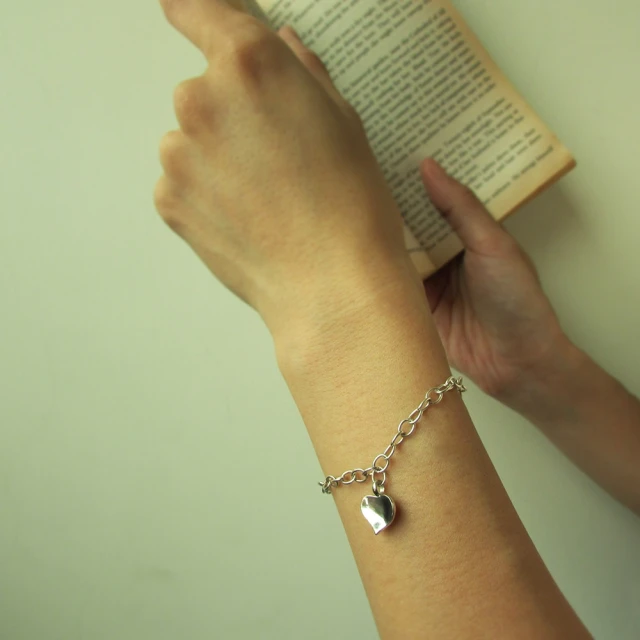 【mittag】succulent heart bracelet_多肉愛心手鍊(植物系 多肉植物 療癒系 925銀)
