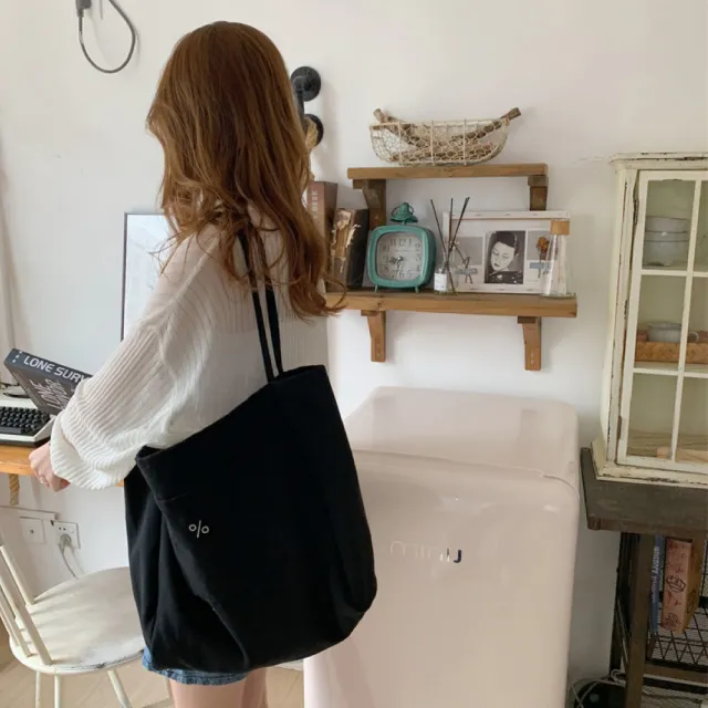 【Sayaka 紗彌佳】雙11 肩包手提包   日系生活中的百分比%圖案系列大口袋造型單肩帆布包