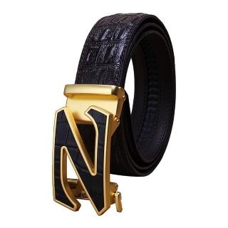 【巴黎精品】現貨+預購 皮帶真皮腰帶(鱷魚紋牛皮自動扣頭男配件6款p1am26)