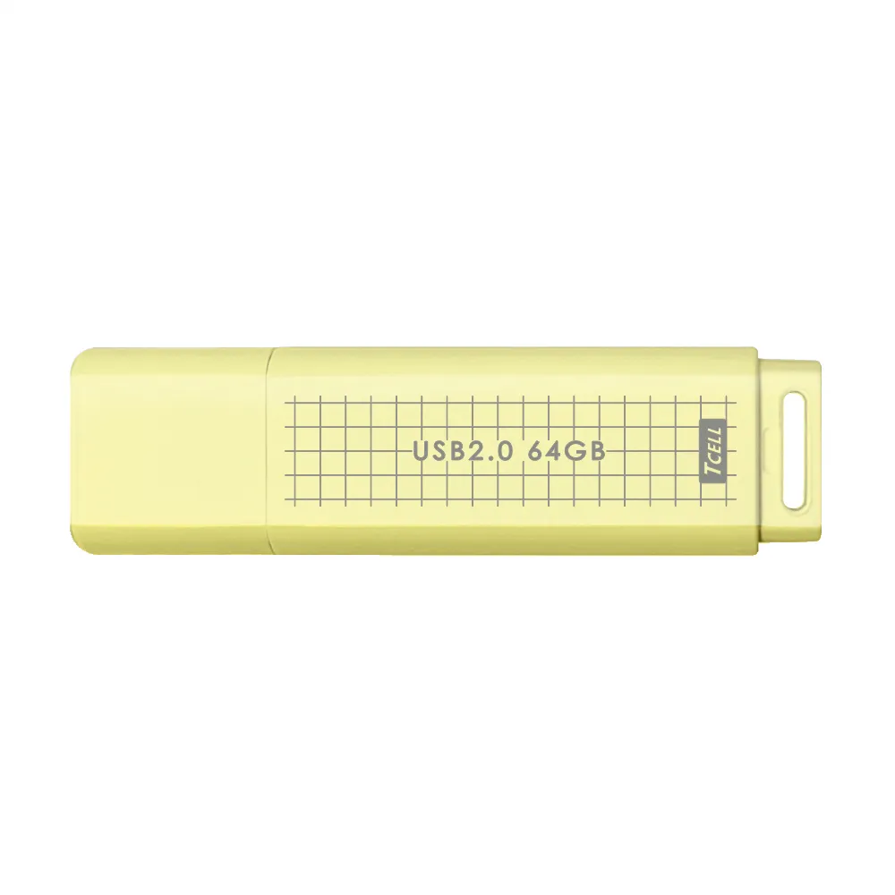 【TCELL 冠元】USB2.0 64GB 文具風隨身碟(奶油色)