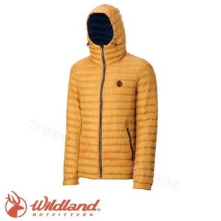 【Wildland 荒野】男款 700FP連帽輕時尚 羽絨衣 《駱黃》0A32112/羽絨衣(悠遊山水)