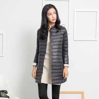 【米蘭精品】現貨+預購 真羽絨90%白鴨絨羽絨外套羽絨衣夾克(中長款修身輕薄防寒保暖女夾克4色74dt44)
