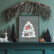 【菠蘿選畫所】凝聚人心的聖誕樹-70x100cm(白雪聖誕樹裝飾畫/小孩房掛畫/暖心送禮)