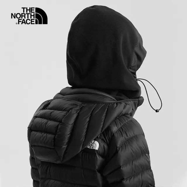 【The North Face 官方旗艦】北面男女款黑色保暖可調節防護抓絨頭套｜7RIGJK3