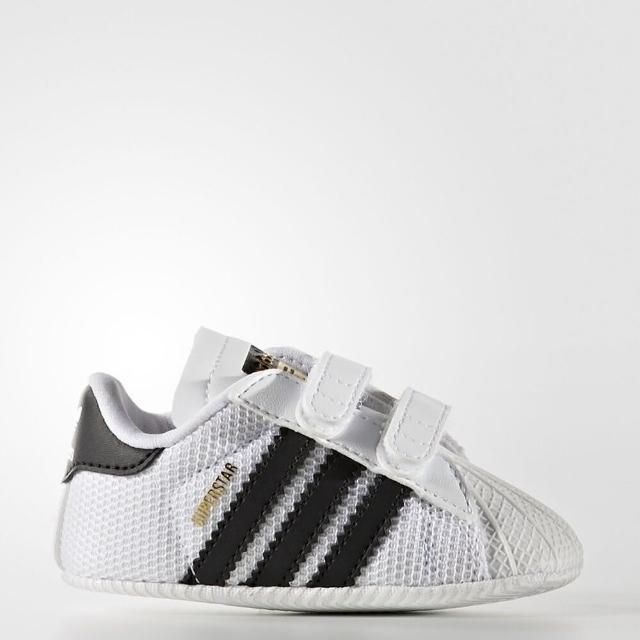 【adidas 愛迪達】Superstar CRIB 小童鞋 運動 休閒 經典 白 黑 愛迪達(S79916)