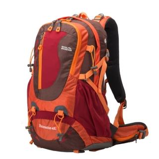 輕量網架透氣休閒/登山揹包橘紅色40L (登山包)