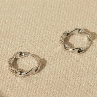 【BONNY & READ】[純銀] 圓的流動耳環 / 2色(純銀 S925低敏銀針 圈圈耳環 耳環)