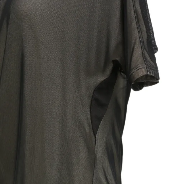 【ICHE 衣哲】Cop.Copine 法國原裝進口高彈網紗不對稱連袖造型上衣