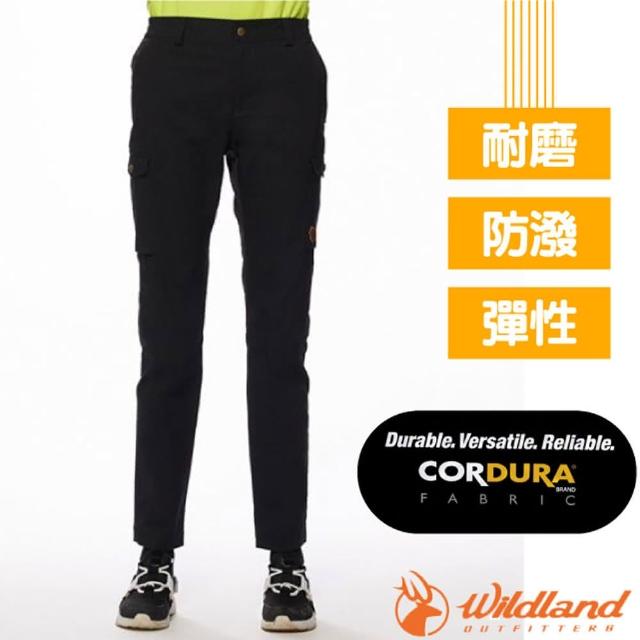 【Wildland 荒野】女 彈性CORDURA四季款拼接褲.多口袋休閒機能長褲(0A92317-54 黑)