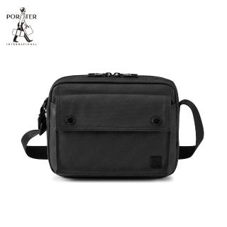 【PORTER INTERNATIONAL】點線交織HUB簡約斜揹包(黑)