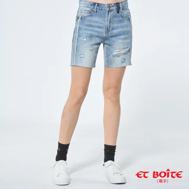 【BLUE WAY】女裝 骨感刷破 短褲 牛仔褲_ETBOiTE 箱子