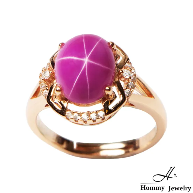 【Hommy Jewelry】ANNE公主｜紅寶石戒指(法國星鑽 六道星芒)