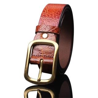 【巴黎精品】現貨+預購 皮帶真皮腰帶(鱷魚紋牛皮時尚針扣男配件2色p1am30)