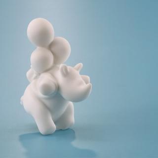 【Gallery Chuan 筌美術】飛升祝福 Here comes blessing(石雕 送禮 藝品 藝術禮品 犀牛)
