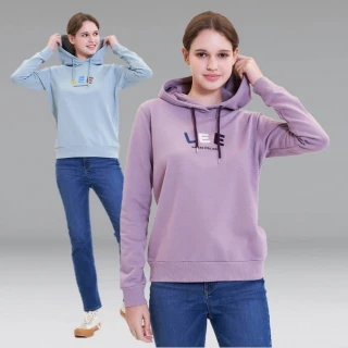 【Lee 官方旗艦】女裝 長袖帽T / 多彩LOGO 共2色 標準版型(LL220446726 / LL220446745)