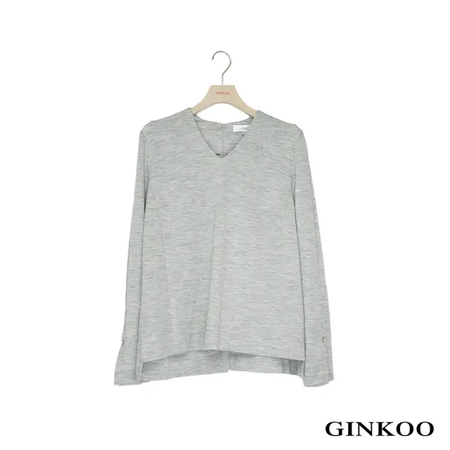 【GINKOO 俊克】前短後長V領修身上衣