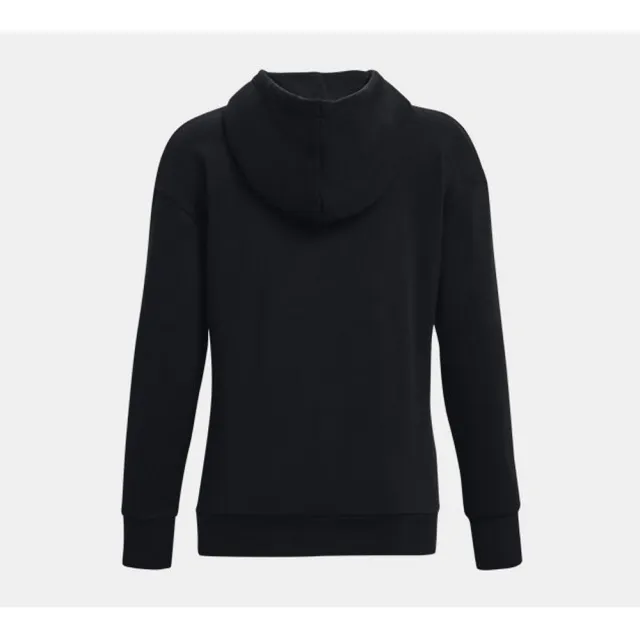 【UNDER ARMOUR】Essential Fleece 連帽長袖套頭衫 女 連帽上衣 黑(1373033-001)