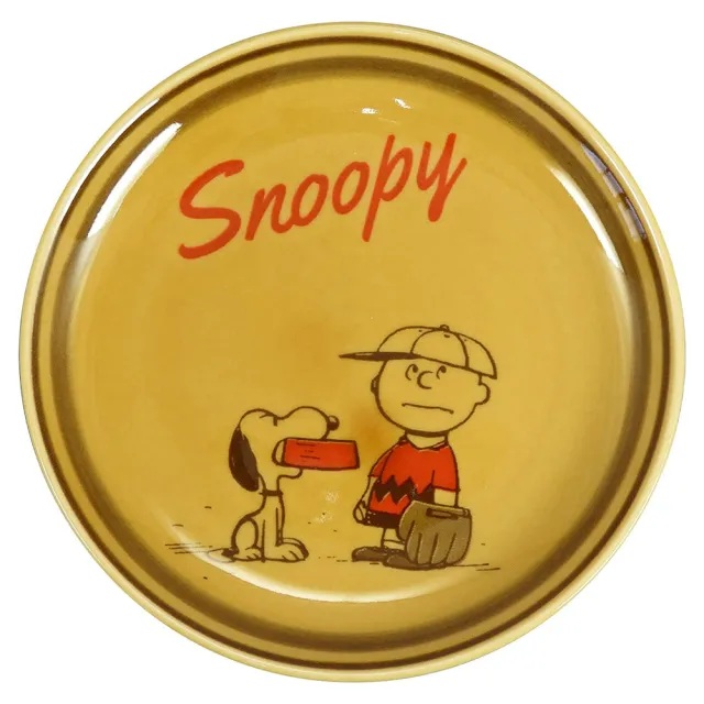 【日本山加yamaka】SNOOPY史努比 復古鑲邊系列 陶瓷餐盤兩件組 14cm 史努比(餐具雜貨)