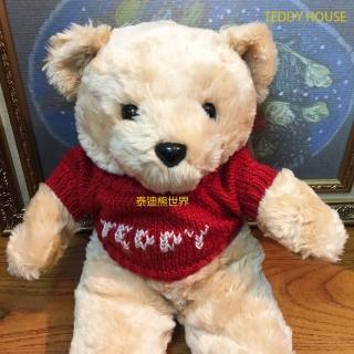【TEDDY HOUSE】泰迪熊玩具玩偶公仔絨毛娃娃胖胖傑克毛衣泰迪熊大紅(正版泰迪熊可許願好運泰迪熊)