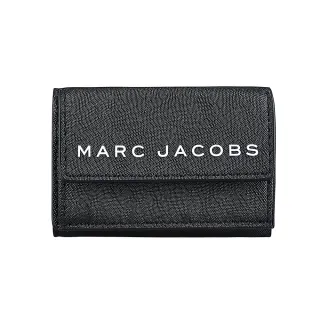 【MARC BY MARC JACOBS】經典印字LOGO皮革三折短夾(黑)