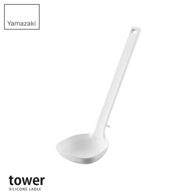 【YAMAZAKI】tower矽膠湯勺-白